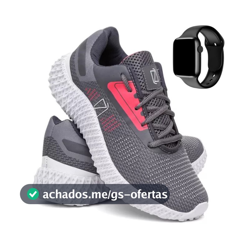 Kit Tênis Feminino Leve Confortável na moda Academia Caminhada Corrida com Relógio digital