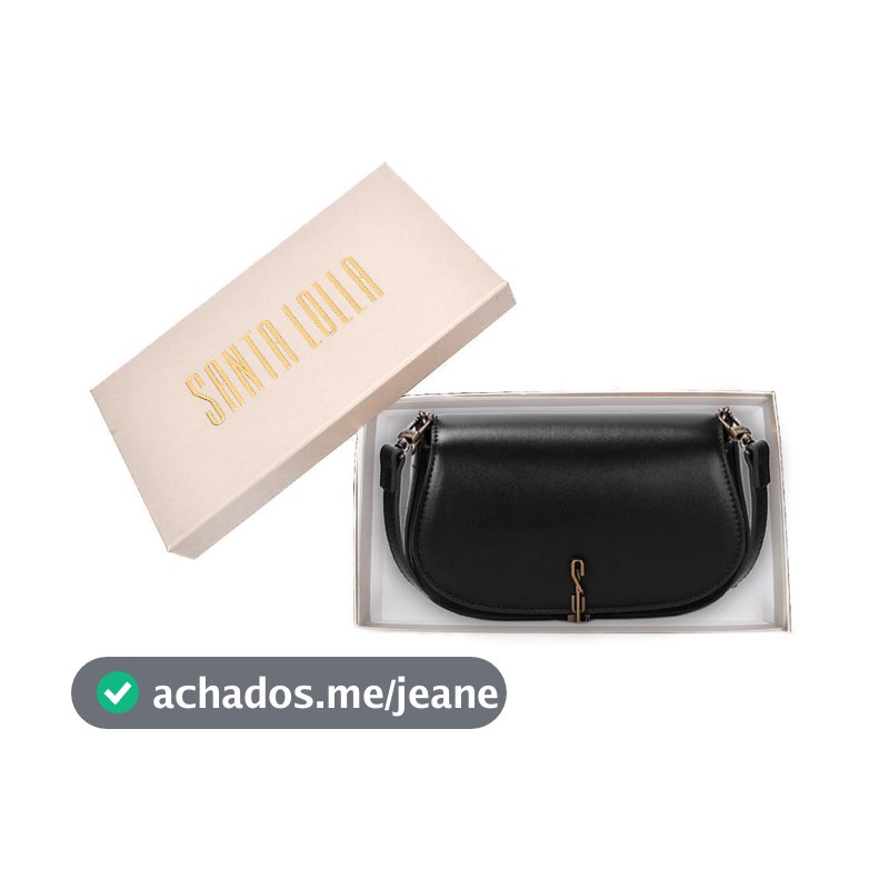 Bolsa Transversal Santa Lolla Preta Monograma