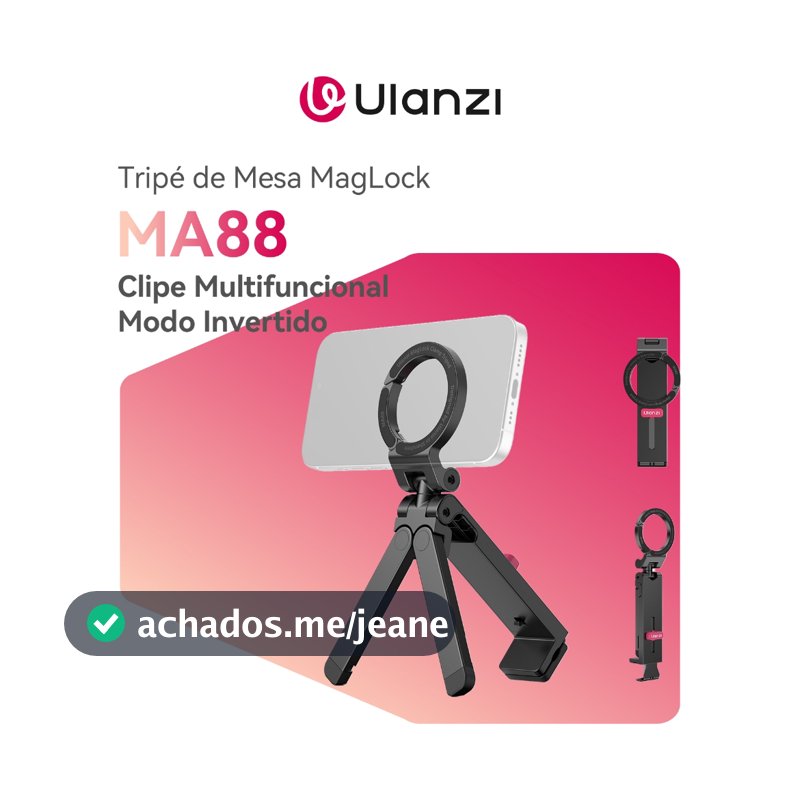 Ulanzi MA88 Tripé Magnético MagLock com Suporte de Mesa para iPhone MagSafe Vlog Multifuncional