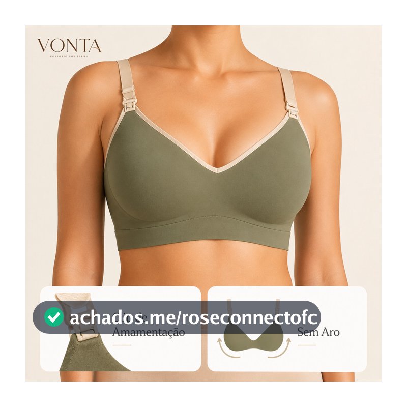 Sutiã de Amamentação Sem Custura Sem Aro com Clip Removível Alça Regulável para Gestante Pós-Parto Maternidade Confortáv