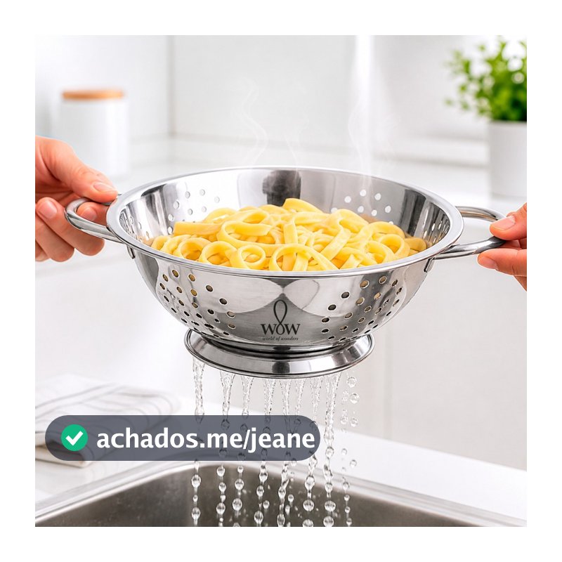 Escorredor De Macarrão Inox Lavador De Arroz