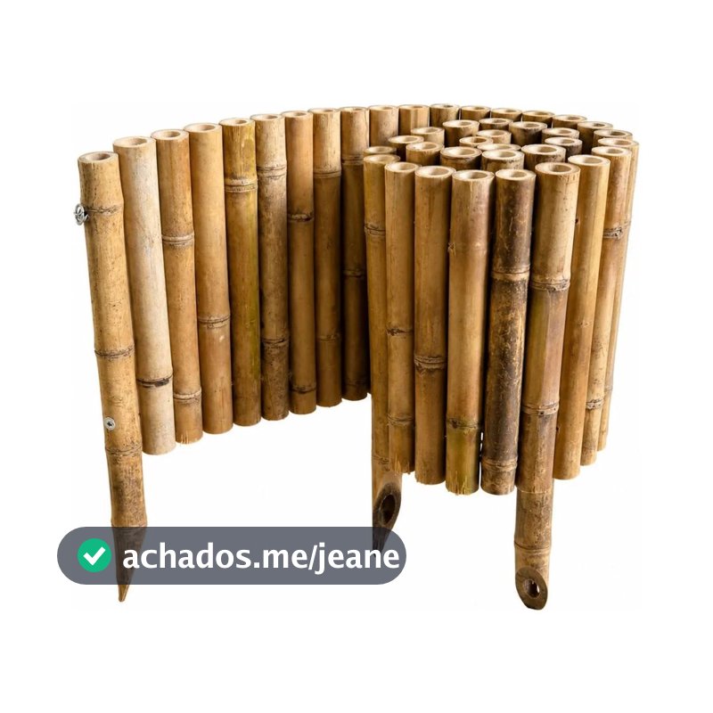 Cerca Bambu Natural Flexível Jardim 1 Metro Com Pés Bambu Natural
