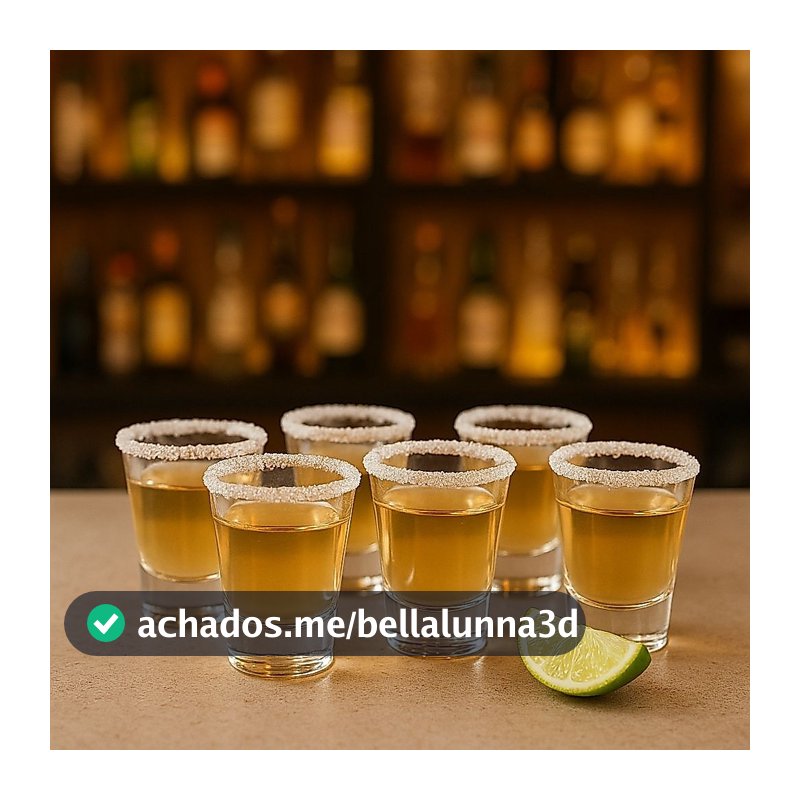 Kit Copo Shot Vidro Drinks Licor Tequila Cachaça Caipirinha 40Ml