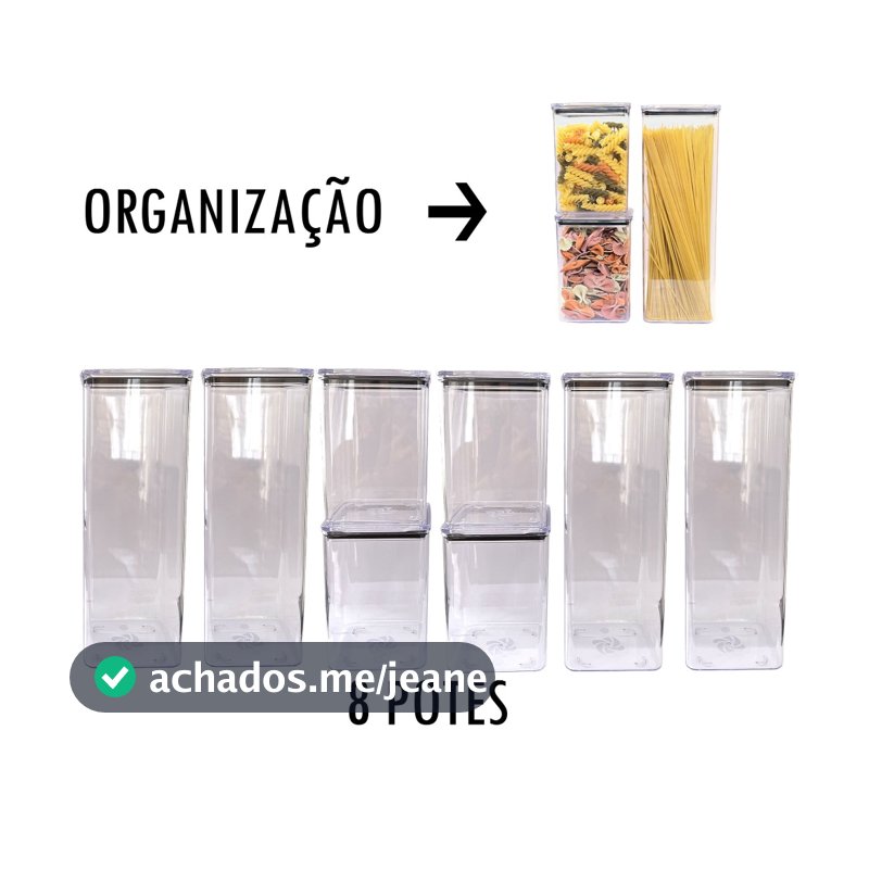 8 POTES HERMÉTICOS organização cozinha armazenamento de alimentos super vedação