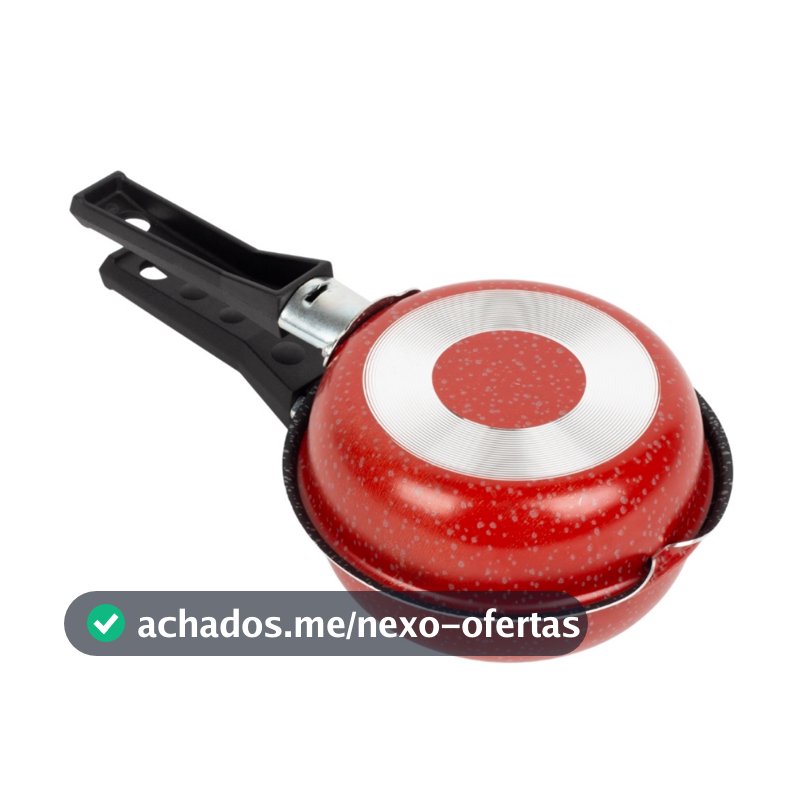 Frigideira Hamburgueira Dupla Antiaderente 14Cm Vermelho Nacional