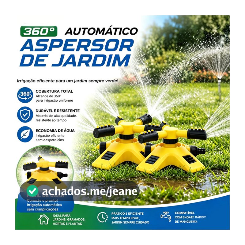 3 Peças Automático Irrigador Jardim Giratório 360 ° Com 2 Modos Sprinkler Alta Qualidade