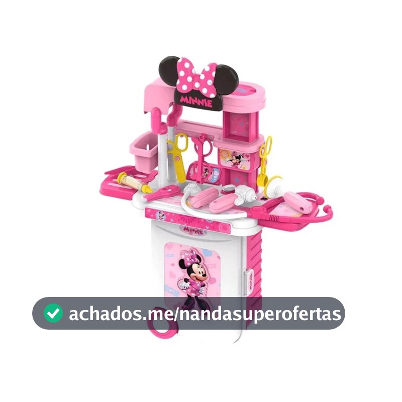 Maleta de Viagem Minnie Médico Play Set 3 em 1 Multikids - BR1296