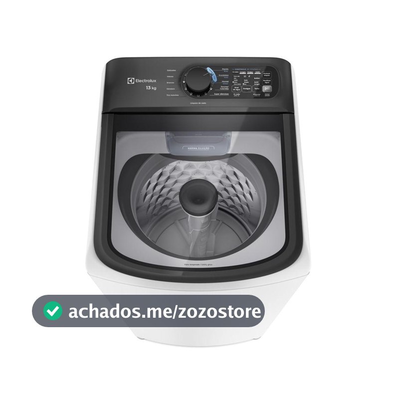 Máquina de Lavar Electrolux Efficient 13kg Branca Compacta, Econômica e Pré-diluição (LET13)