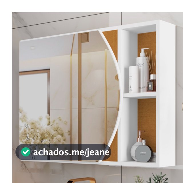 Armário De Banheiro Com Espelho E Prateleira Carolina Mobi Shop Moderno