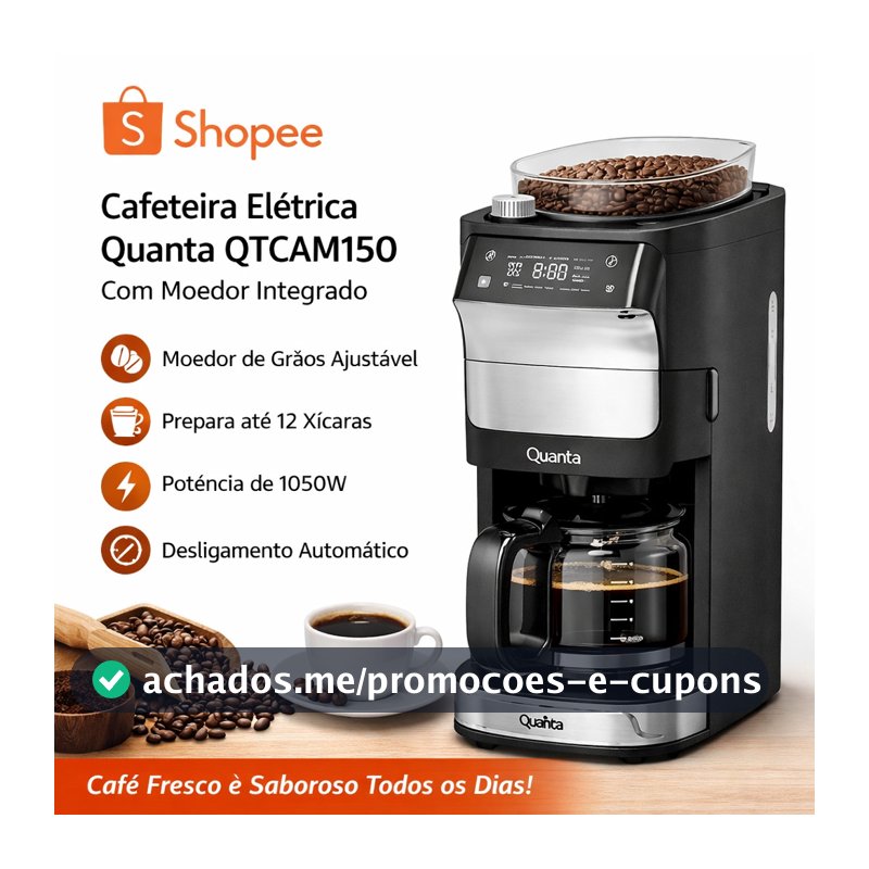 Cafeteira Elétrica Quanta QTCAM150 Com Moedor de Grãos