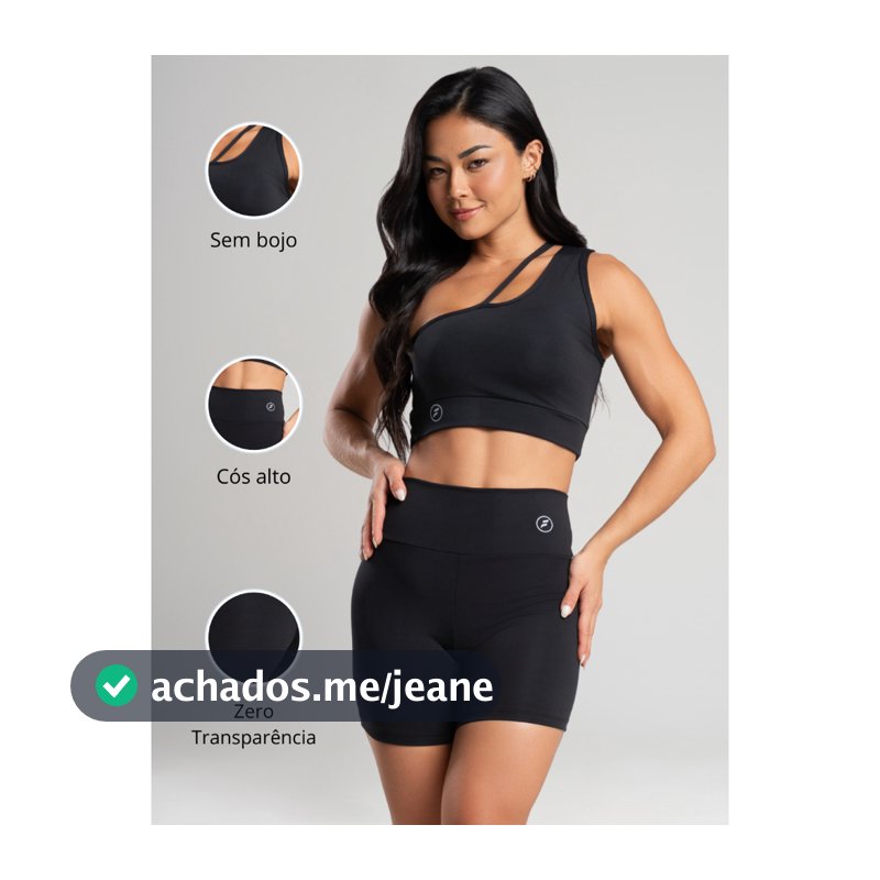 Conjunto Fitness Glamour academia short e top suplex zero transparencia feminina