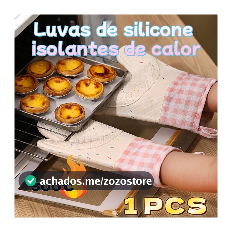 Luva Cozinha Térmica Forno Fogão Industrial Alta Temperatura Profissional Silicone Algodão