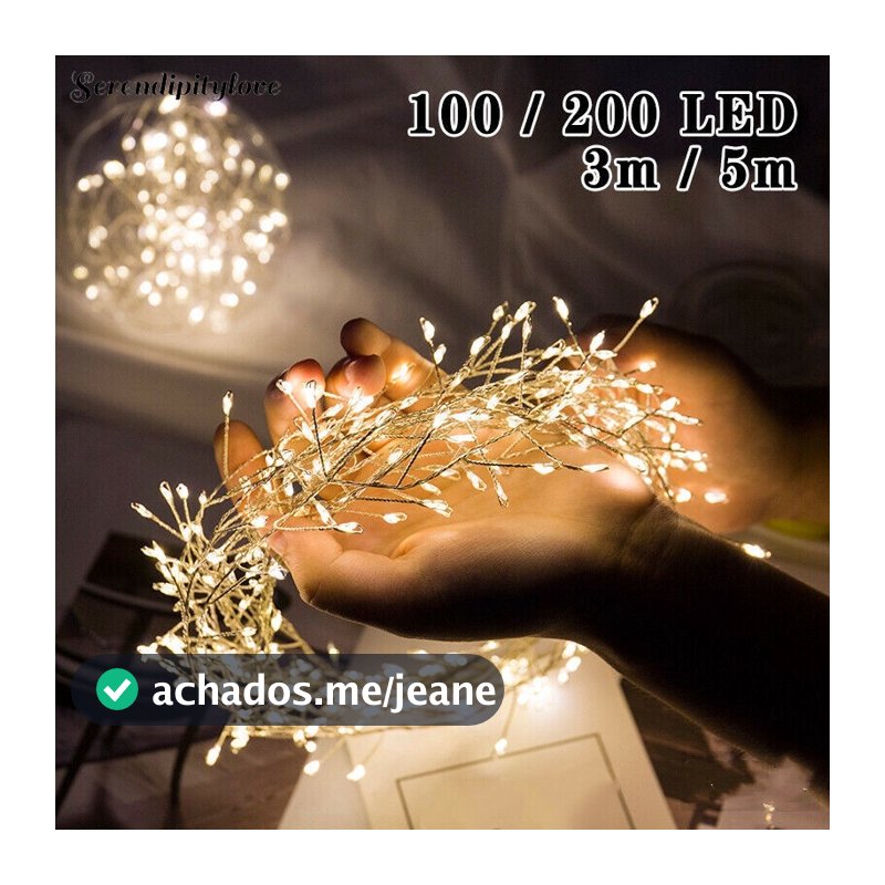 Luz De Corda De Fada LED , Lâmpadas Firecracker Starburst , Produto De Decoração De Natal , Carregamento USB , Enfeite D