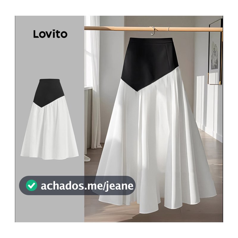 Lovito Saia Elegante Midi Recorte Assimétrico SKB129P2D040