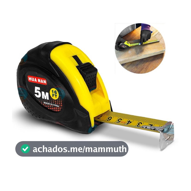 Trena Métrica 5 metros Profissional Emborrachada com Trava Fita de Aço-envio imediato