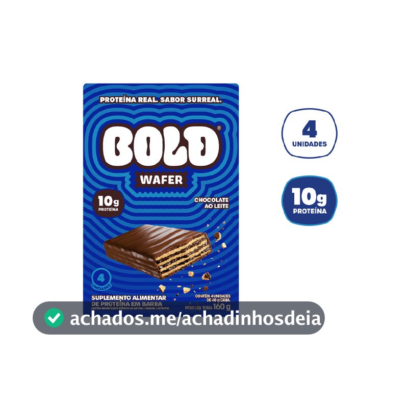 BOLD WAFER CHOCOLATE AO LEITE 40G - KIT 4 UND.