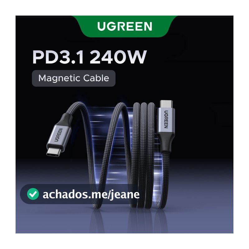 UGREEN 240W Max USB-C Para Cabo De Carregamento Magnético 2.0 iPhone 17 Pro 16 15 Macbook iPad Switch Drone HUAWEI