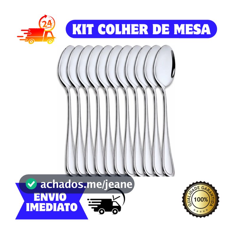 Kit talher Colher de sopa mesa inox buffet restaurante cozinha opçoes com 6, 12, 18 e 24 unidades