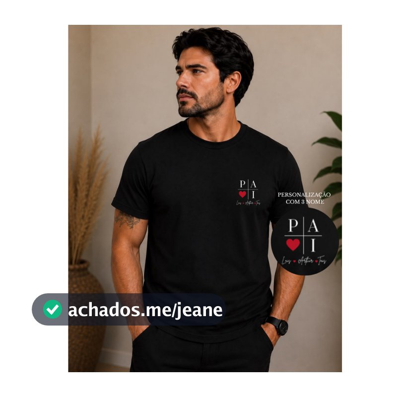 Camiseta Personalizada Dia Dos Pais com Nomes Algodão Presente