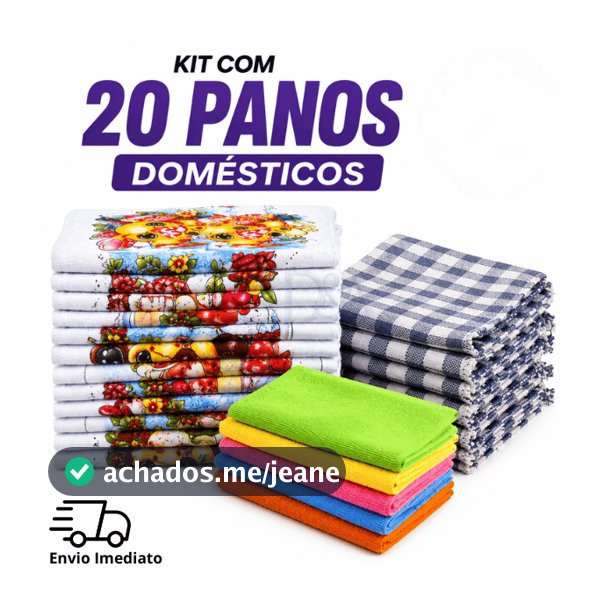 Kit 20 Panos Domésticos Panos De Prato Panos De Chão E Microfibra Qualidade E Economia
