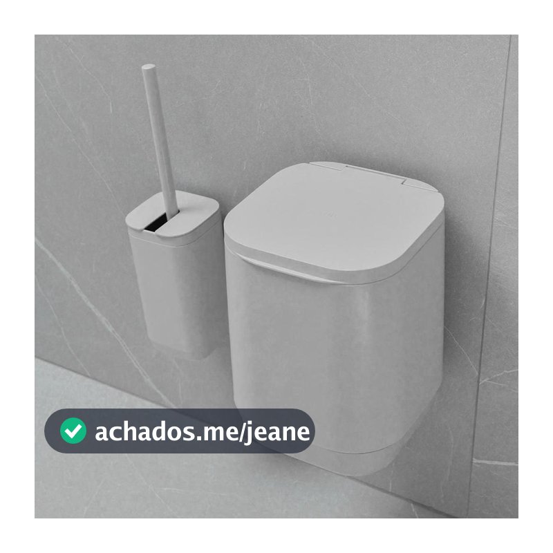 Kit de banheiro com lixeira de parede e piso Ou 2 peças Linha Aura