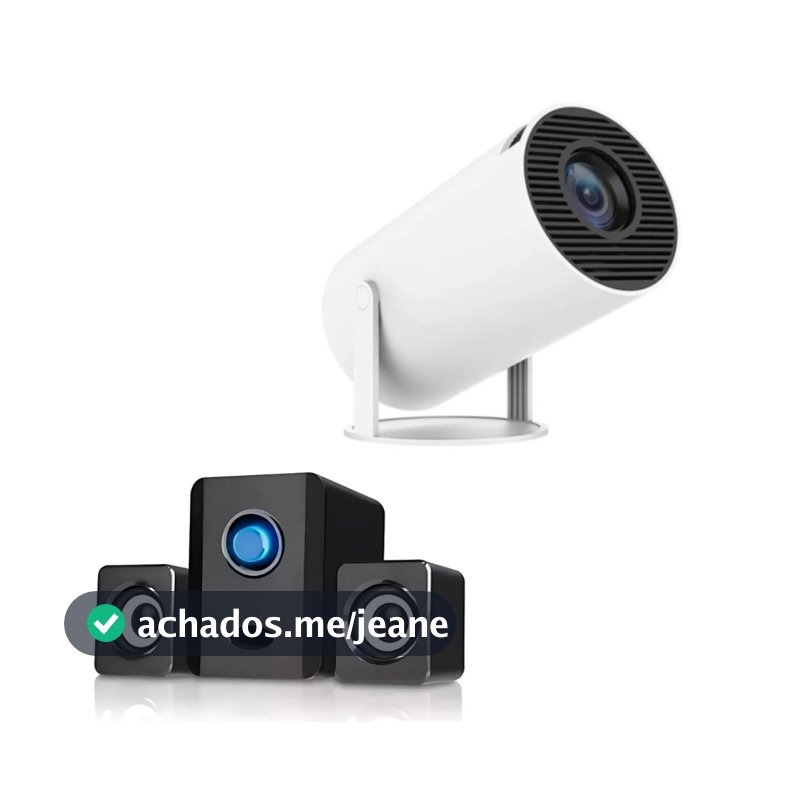 Kit Projetor HY300 + Caixa de Som imersiva: Aulas e Apresentações Interativas