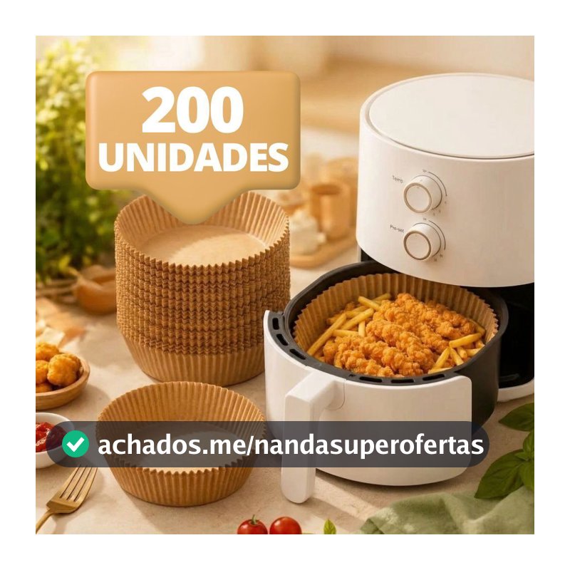 Forma Air Fryer 50/100/150/200/250 Descartável Antiaderente Redonda Forro De Papel Vegetal
