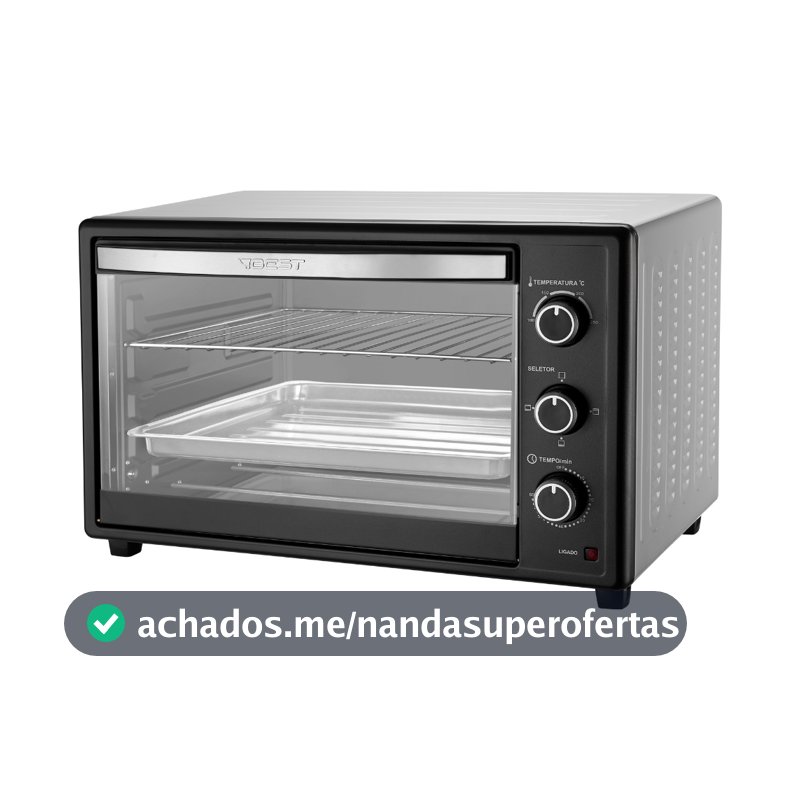 Forno Elétrico 66 Litros com Timer e Controle de Temperatura Preto Branco Best