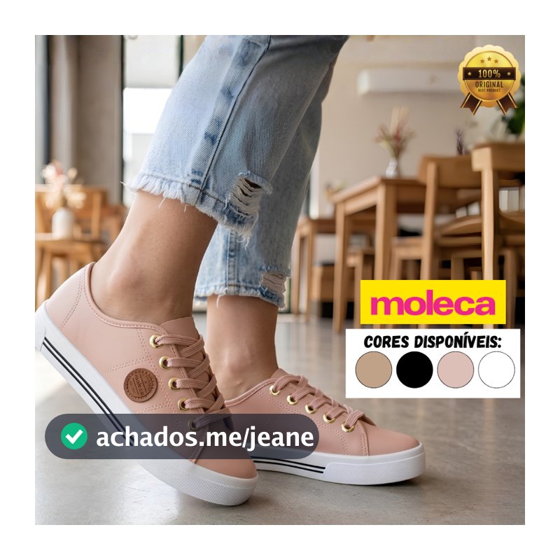 Tênis Feminino Casual Moleca Shoes Classic Napa Confortável Moderno Leve Estiloso Original