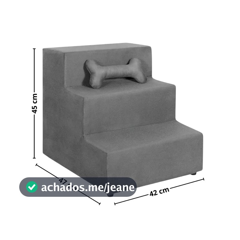 Escada luxo Para Cachorro Gato Pet 3 Degraus