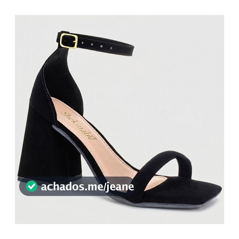Sandália Feminina Shekinah Salto Bloco Quadrado Geométrico Lançamento Confortável Fashion