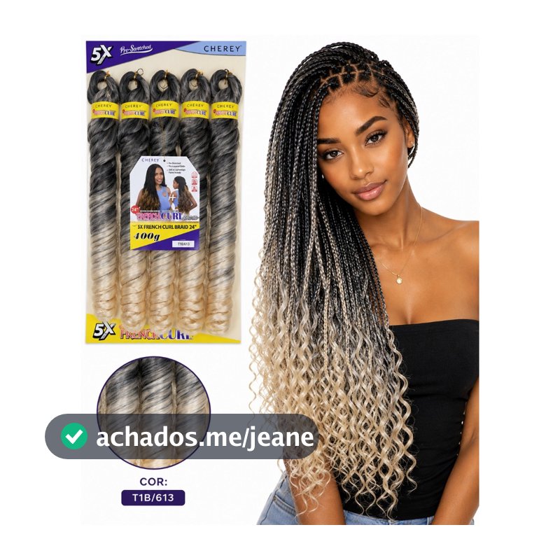 Cabelo Para Tranças Com Pontas Onduladas French Curl Premium