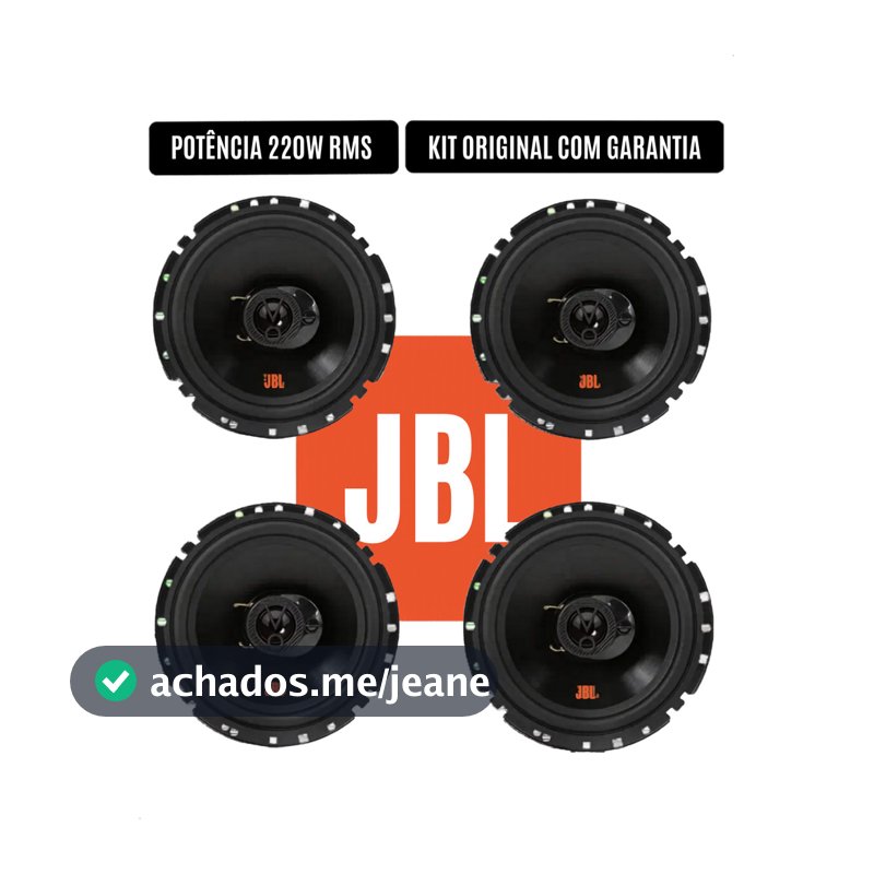 JBL Kit 4 Alto Falantes Triaxial 6 Polegadas 220W RMS Fácil Flex 6TRFX55 Original Som Automotivo
