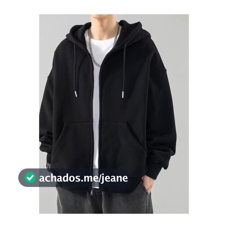 Moletom Blusa Aberto Com Ziper e Capuz  de Frio INVERNO LISO