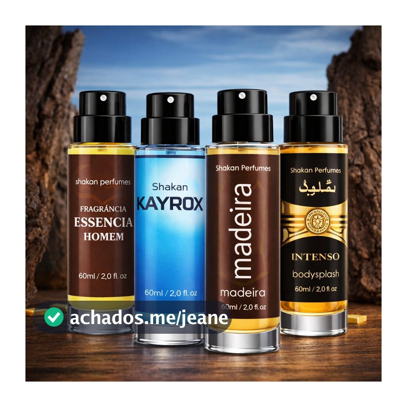 Kit Masculino 4 Body Splash Kayrox + Essencia + Madeira + Arabe 60ml