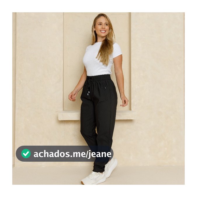 Calça Academia Jogger Feminina Poliamida Cintura Alta Esportiva Treino Casual Conforto Lisa