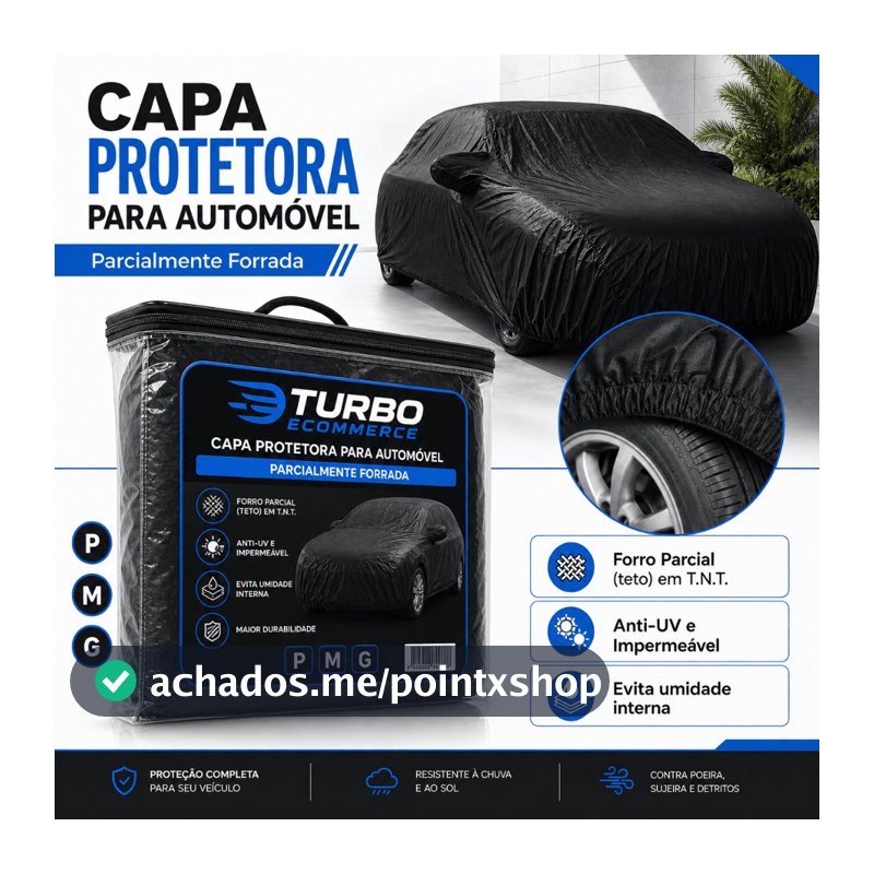 Capa Cobrir Carro Grossa Forrada 100% Impermeável Proteção Sol Chuva Granizo
