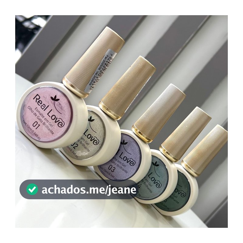 Kit Esmalte em Gel Magnetico Olho de Gato Real Love Cores Sortidas 10 ml