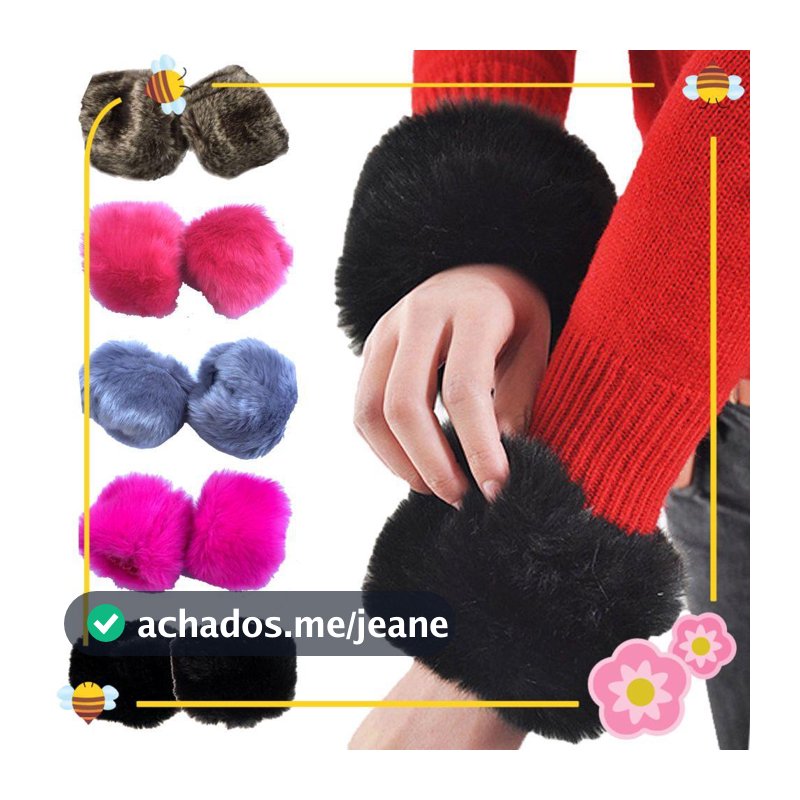 Pulseiras Peludas Quentes À Prova De Vento Para Casacos E Jaquetas De Lã Acessórios De Roupas Punho De Pulso Peludo