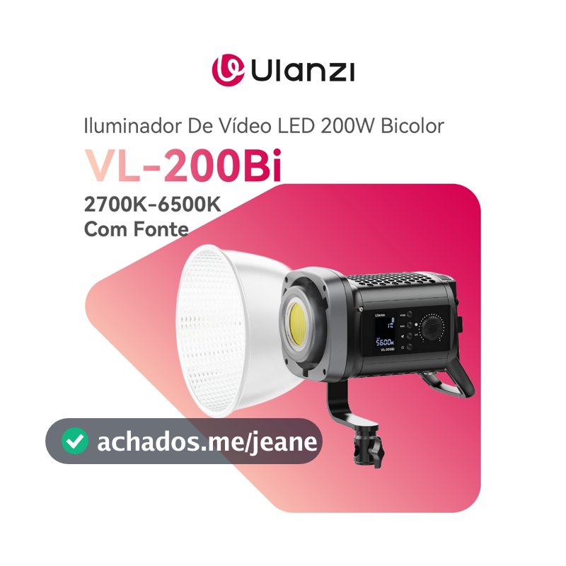 ULANZI VL-200Bi Iluminador De Vídeo LED 200W Bicolor 2700K-6500K Não Com Fonte AD-2 36V 6A EU Plug