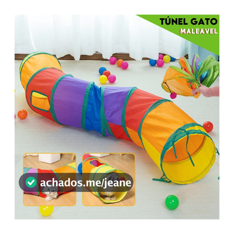 Brinquedo Tunel Labirinto Colorido Divertido Para Pets Dobrável Estimula a Diversão - SHEFA