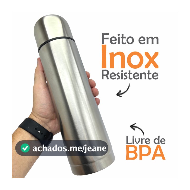 Garrafa Térmica Aço Inox Premium 750ML – Parede Dupla Quente/Frio com Resistencia e Qualidade linha Premium