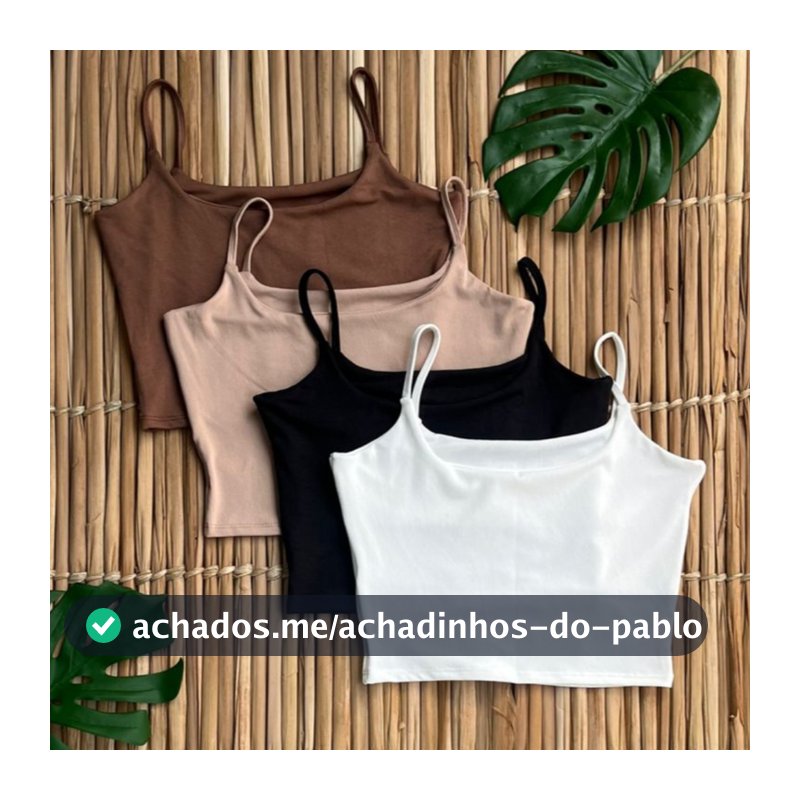 Kit 4 Cropped Suplex Feminino Alça Fina Blogueira Croped Top Faixa Academia Simples Verão Praia