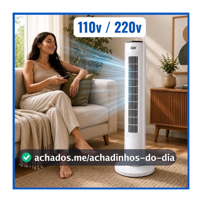 Ventilador de torre Silencioso grande De Coluna Circulador de Ar 110v / 220v 3 Velocidades Potente Slim