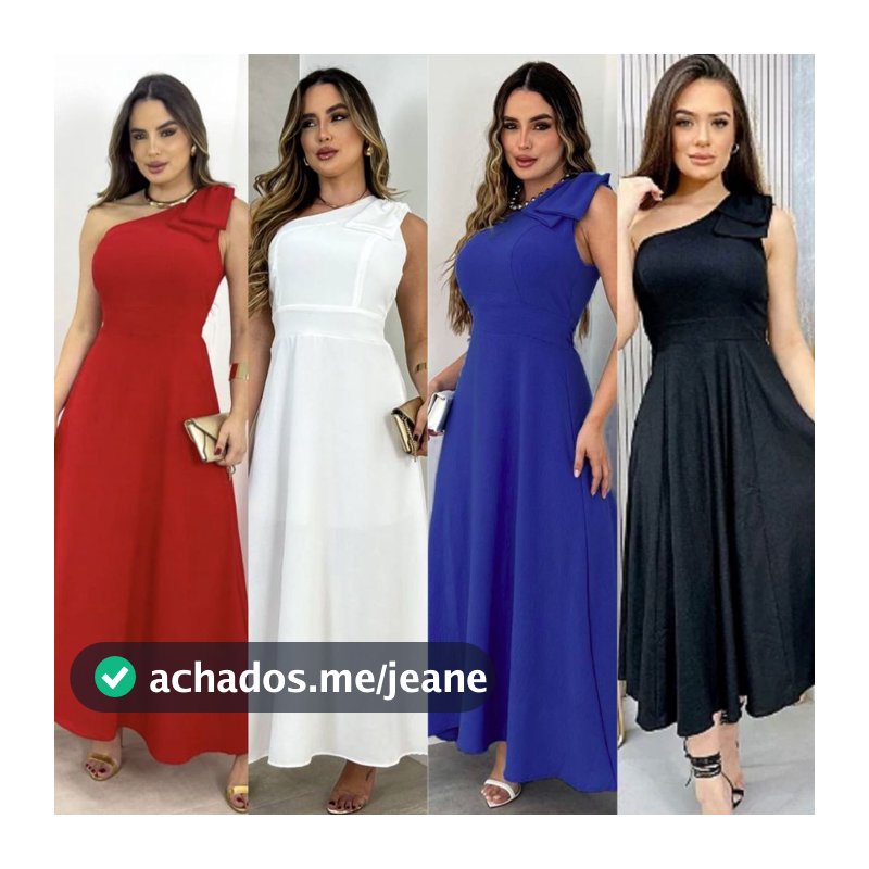 VESTIDO LAÇO UM OMBRO SÓ MIDI FEMININO SOLTINHO FESTA MULA MANCA NULA MANGA CONVIDADA CASAMENTO CIVIL