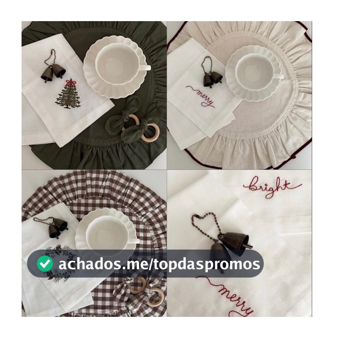 Kits Jogos americanos Coleção de Natal ( 2 Lugares a mesa )