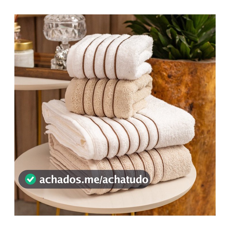 Jogo Toalhas De Banho Super Luxo 4 Peças 100% Algodão Casal Gigante Alta Absorção Toalha Felpuda