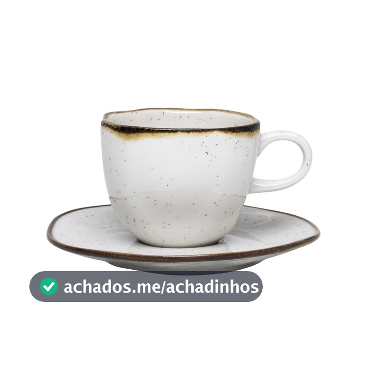 Jogo 6 Xícaras Chá Café Com Pires Ryo Maresia Areia 220ml Oxford Porcelanas