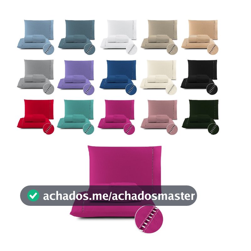 Lençol Casal Elastico Padrão Micopercal 3 Pçs 400 Fios Macio Berço Solteiro 02 Pçs