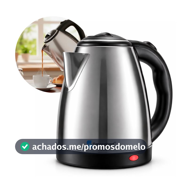 Chaleira Elétrica Inox 1,8L 1000W - Aquecimento Rápido, Fácil Limpeza, Design Moderno e Durável